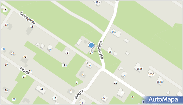 Warszawa, Wiązowska, 37, mapa Warszawy