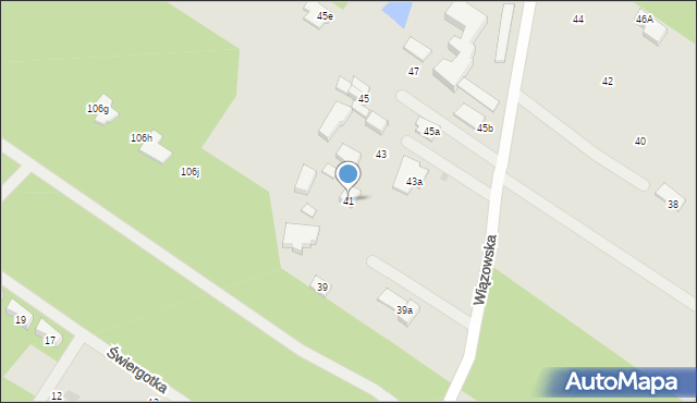 Warszawa, Wiązowska, 41, mapa Warszawy