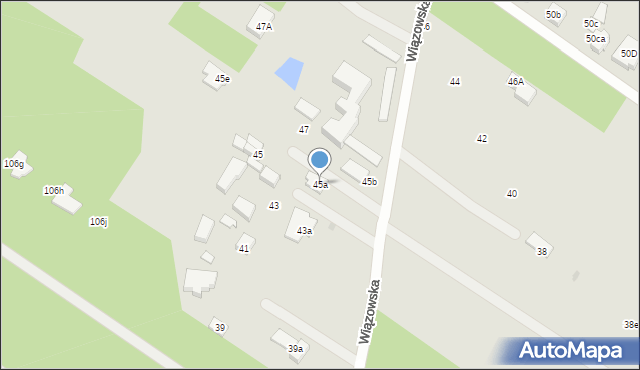Warszawa, Wiązowska, 45a, mapa Warszawy