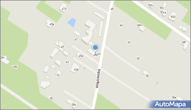 Warszawa, Wiązowska, 45b, mapa Warszawy