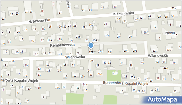 Warszawa, Wilanowska, 27B, mapa Warszawy