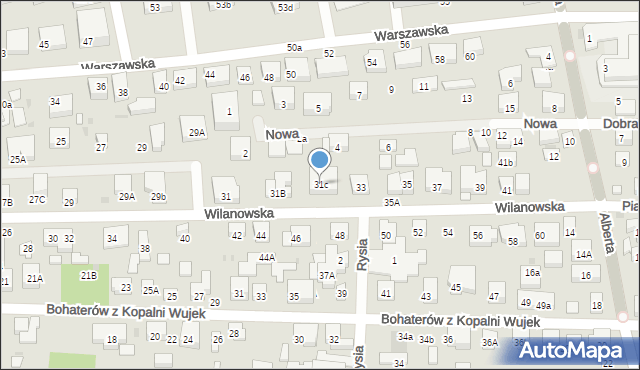 Warszawa, Wilanowska, 31c, mapa Warszawy