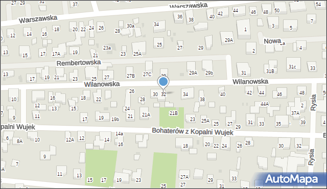 Warszawa, Wilanowska, 32, mapa Warszawy