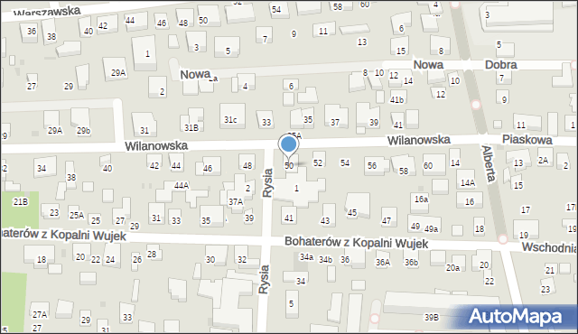 Warszawa, Wilanowska, 50, mapa Warszawy