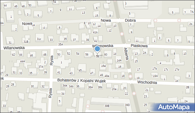 Warszawa, Wilanowska, 58, mapa Warszawy