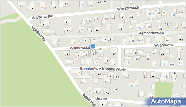Warszawa, Wilanowska, 8, mapa Warszawy