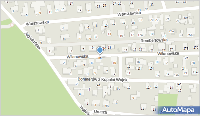 Warszawa, Wilanowska, 8a, mapa Warszawy
