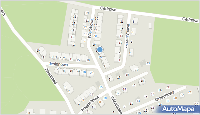 Wasilków, Wierzbowa, 10, mapa Wasilków