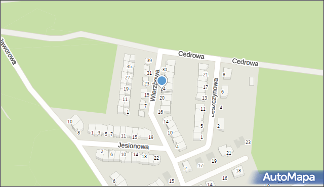 Wasilków, Wierzbowa, 22, mapa Wasilków