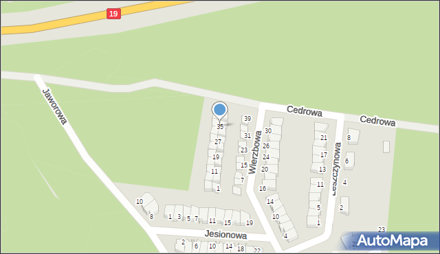 Wasilków, Wierzbowa, 35, mapa Wasilków