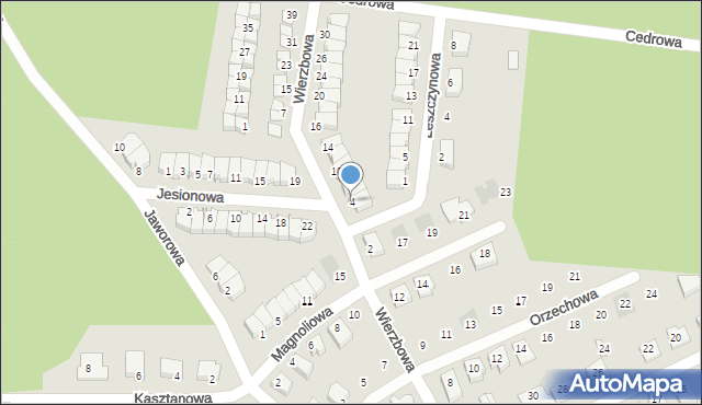 Wasilków, Wierzbowa, 4, mapa Wasilków