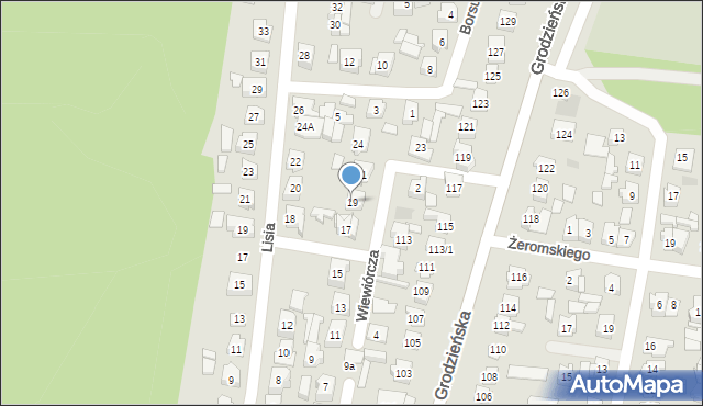 Wasilków, Wiewiórcza, 19, mapa Wasilków