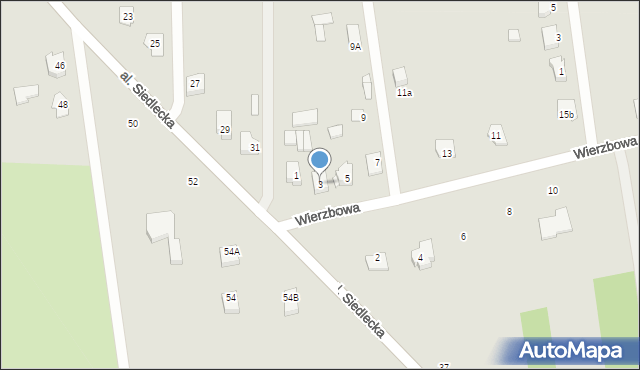 Węgrów, Wierzbowa, 3, mapa Węgrów