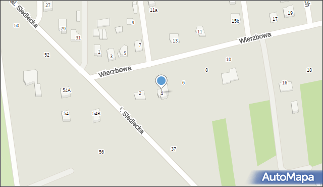 Węgrów, Wierzbowa, 4, mapa Węgrów