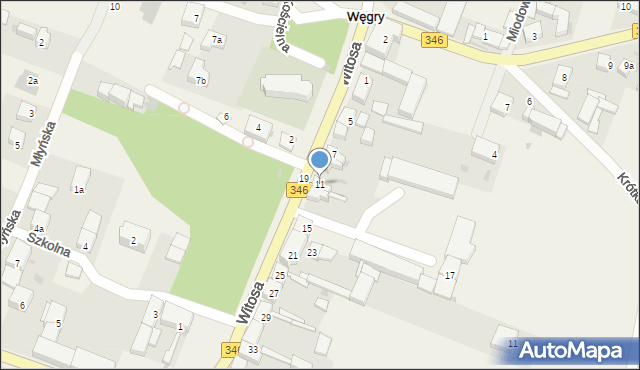 Węgry, Witosa Wincentego, 11, mapa Węgry