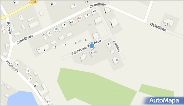 Węsiory, Wichrowe Wzgórze, 5, mapa Węsiory