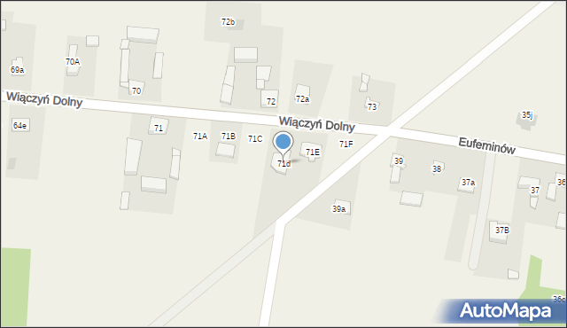 Wiączyń Dolny, Wiączyń Dolny, 71d, mapa Wiączyń Dolny