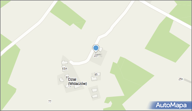 Widaczów, Widaczów, 107, mapa Widaczów