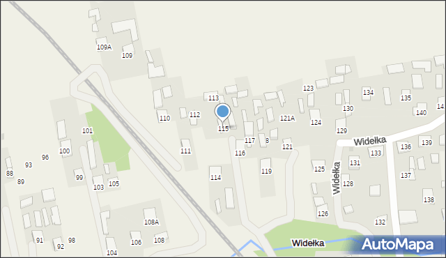 Widełka, Widełka, 115, mapa Widełka