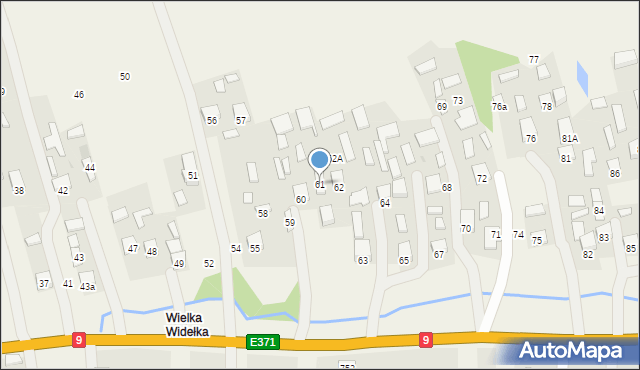 Widełka, Widełka, 61, mapa Widełka