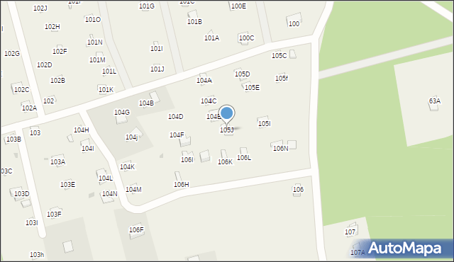 Widna Góra, Widna Góra, 105J, mapa Widna Góra