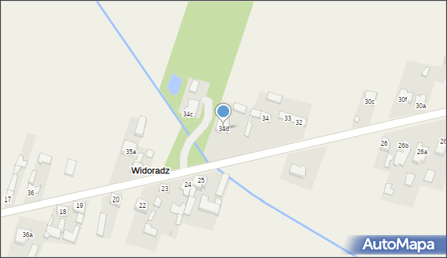 Widoradz, Widoradz, 34d, mapa Widoradz