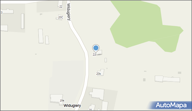 Widugiery, Widugiery, 21/1, mapa Widugiery