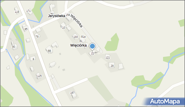 Więciórka, Więciórka, 11, mapa Więciórka