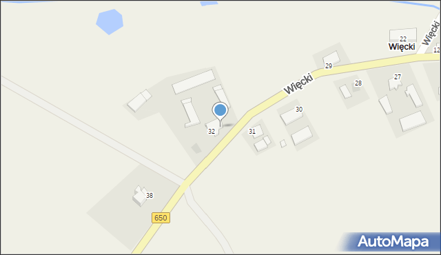 Więcki, Więcki, 32A, mapa Więcki