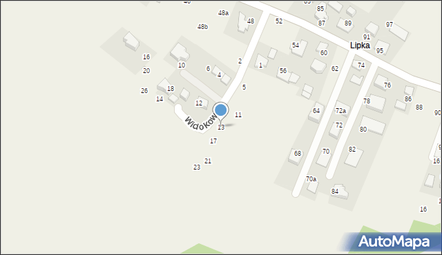 Więckowice, Widokowa, 13, mapa Więckowice