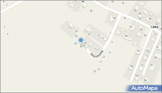 Więckowice, Widokowa, 14, mapa Więckowice