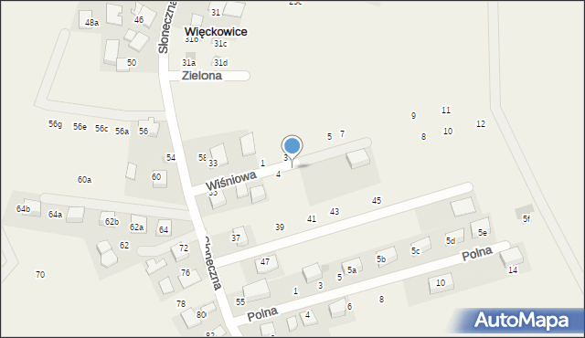 Więckowice, Wiśniowa, 6, mapa Więckowice