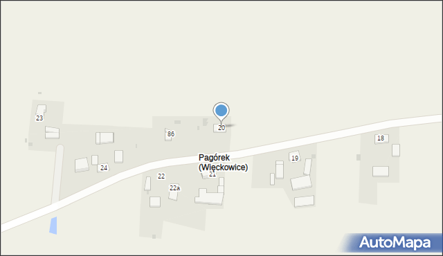 Więckowice, Więckowice, 20, mapa Więckowice