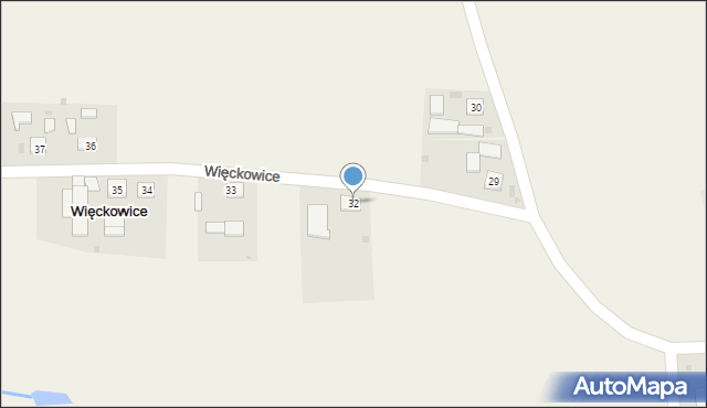 Więckowice, Więckowice, 32, mapa Więckowice