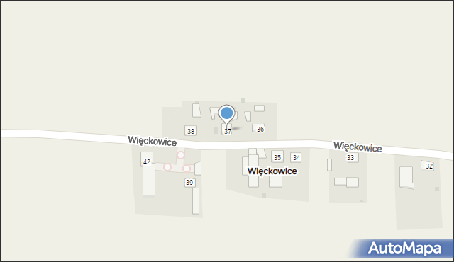 Więckowice, Więckowice, 37, mapa Więckowice