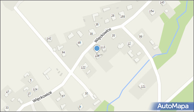 Więckowice, Więckowice, 126, mapa Więckowice