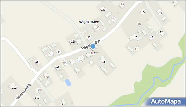 Więckowice, Więckowice, 146, mapa Więckowice