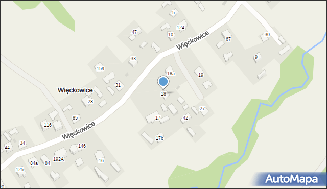 Więckowice, Więckowice, 18, mapa Więckowice