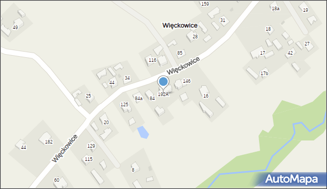 Więckowice, Więckowice, 192A, mapa Więckowice