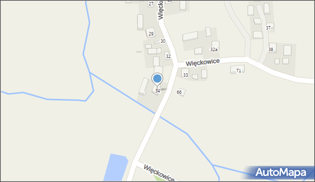 Więckowice, Więckowice, 34, mapa Więckowice