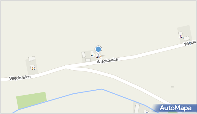 Więckowice, Więckowice, 40A, mapa Więckowice