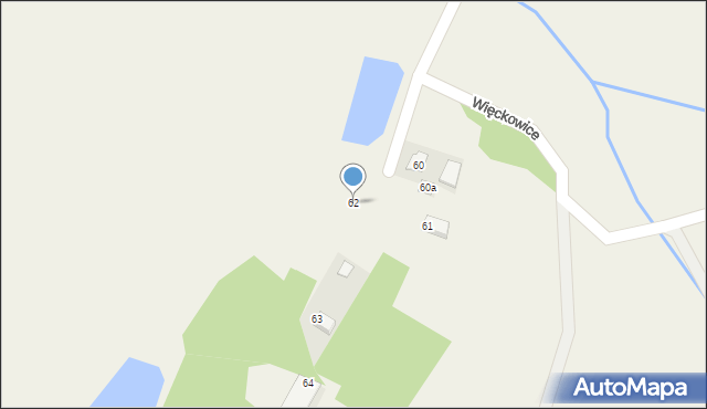 Więckowice, Więckowice, 62, mapa Więckowice