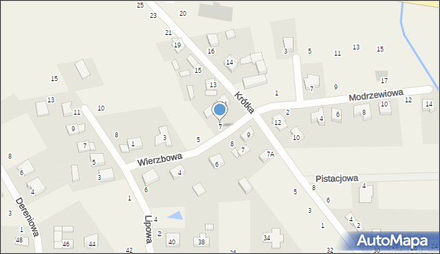 Więckowice, Wierzbowa, 7, mapa Więckowice