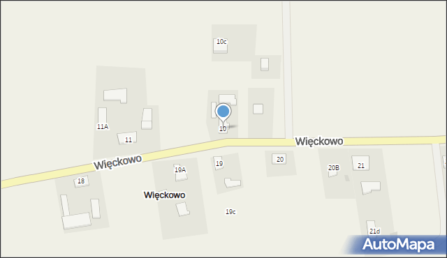 Więckowo, Więckowo, 10, mapa Więckowo