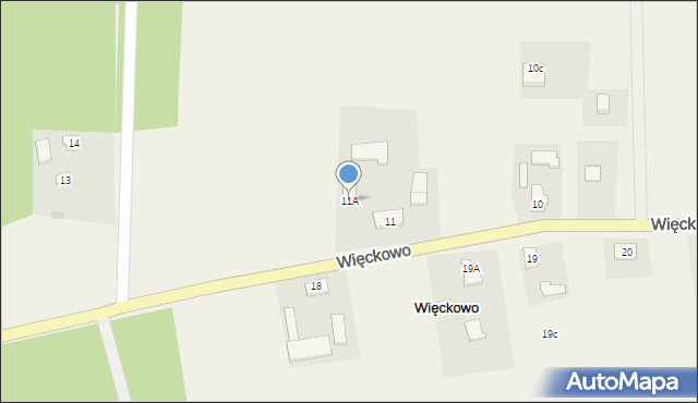 Więckowo, Więckowo, 11A, mapa Więckowo