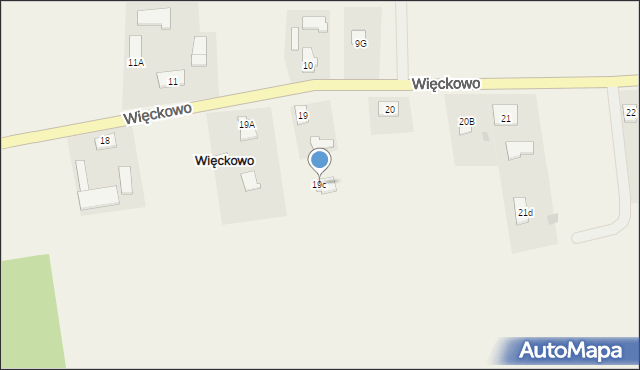Więckowo, Więckowo, 19c, mapa Więckowo