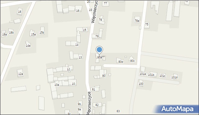 Więcmierzyce, Więcmierzyce, 80a, mapa Więcmierzyce