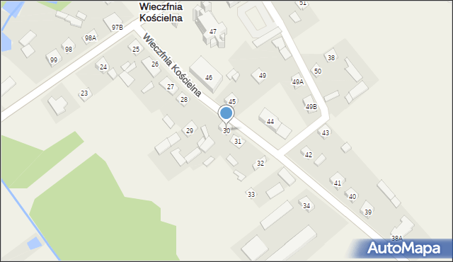 Wieczfnia Kościelna, Wieczfnia Kościelna, 30, mapa Wieczfnia Kościelna