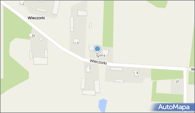 Wieczorki, Wieczorki, 7A, mapa Wieczorki