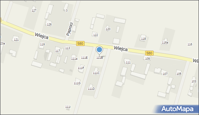 Wiejca, Wiejca, 111B, mapa Wiejca